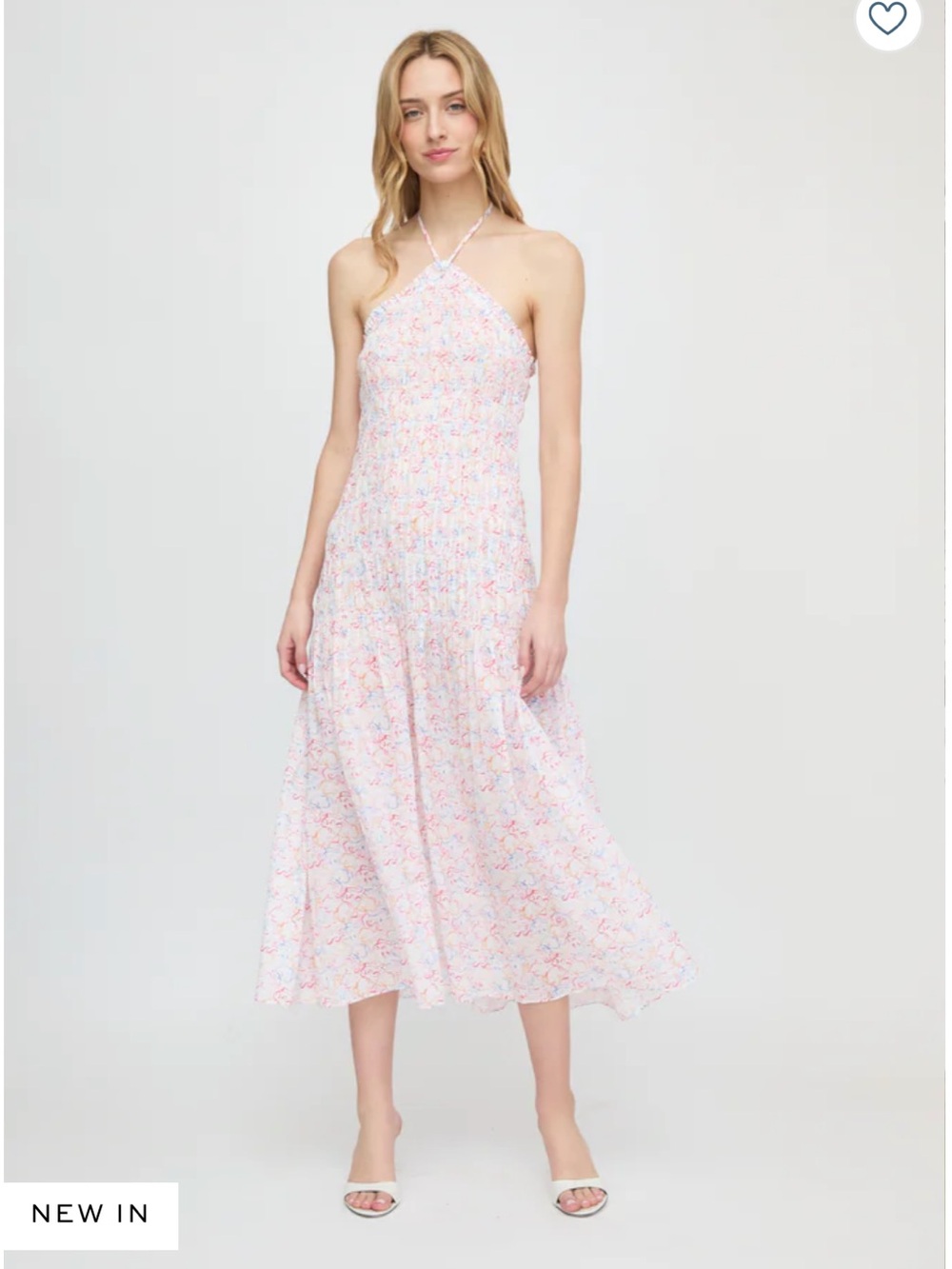 Hill House Pink Multi Floral Halter Midi Dress
